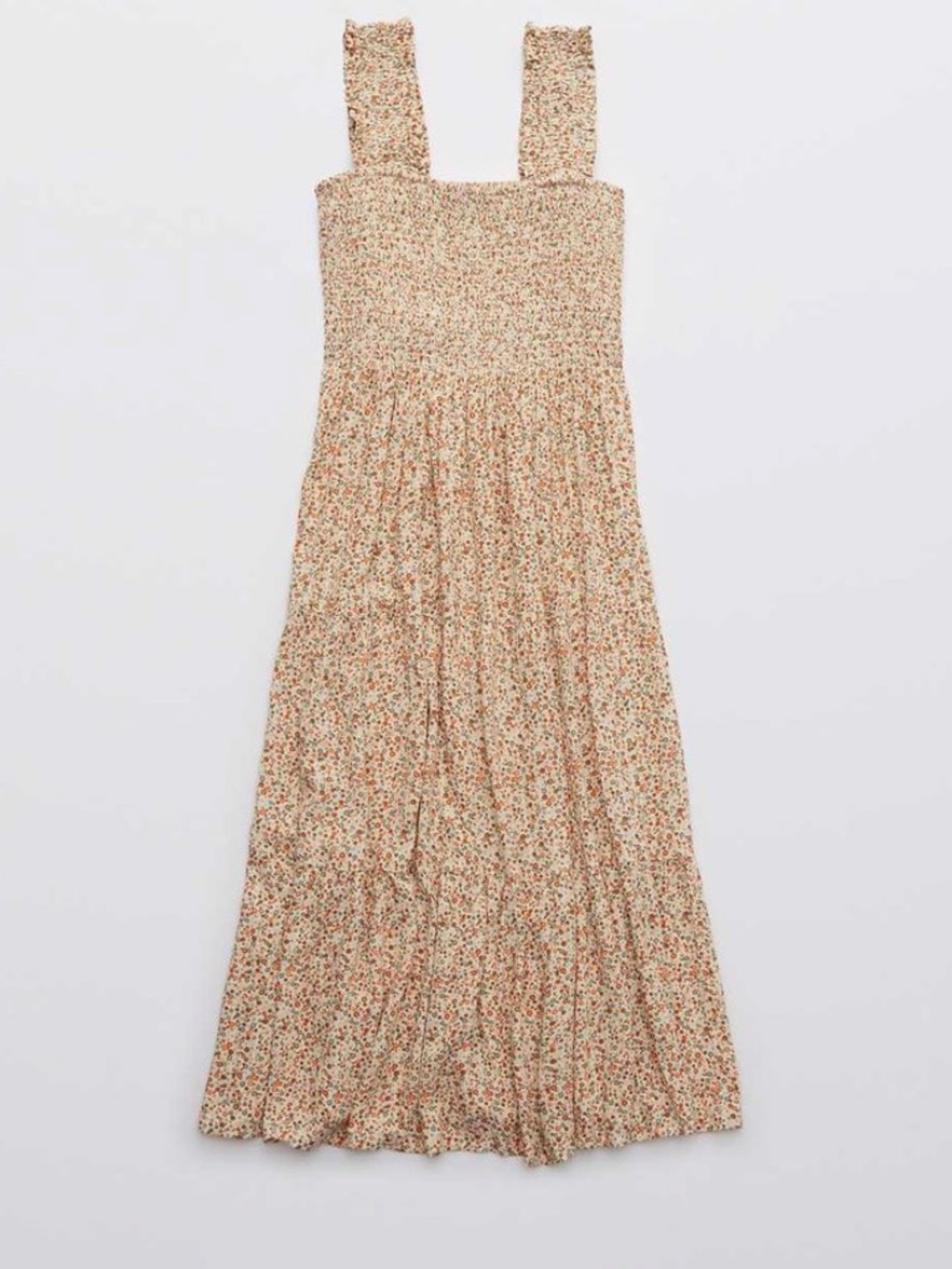 aerie | Smocked Midi Dress- Neutral Colors-Size M